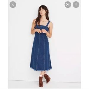 Madewell raw-hemmed denim seamed dress